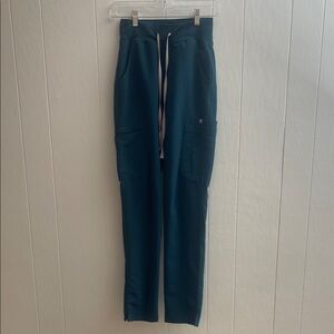 Women's Caribbean Blue Figs Scrub Pants XXS Tall